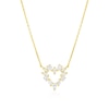 Thumbnail Image 0 of 9ct Yellow Gold 16+2 Inch Cubic Zirconia Open Heart Pendant Necklace