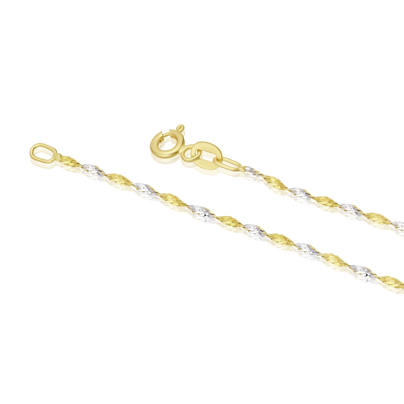 9ct Two Tone Gold Twisted Chain Necklet