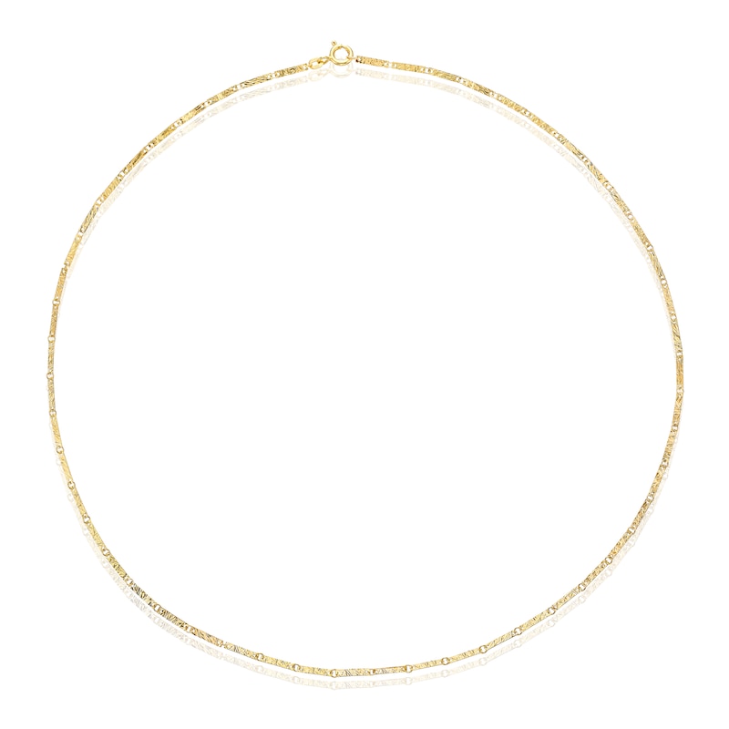 Main Image 2 of 9ct Yellow Gold Diamond Cut Mirror Necklace