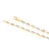 Thumbnail Image 2 of 9ct Three Colour Gold Puff Mariner Chain