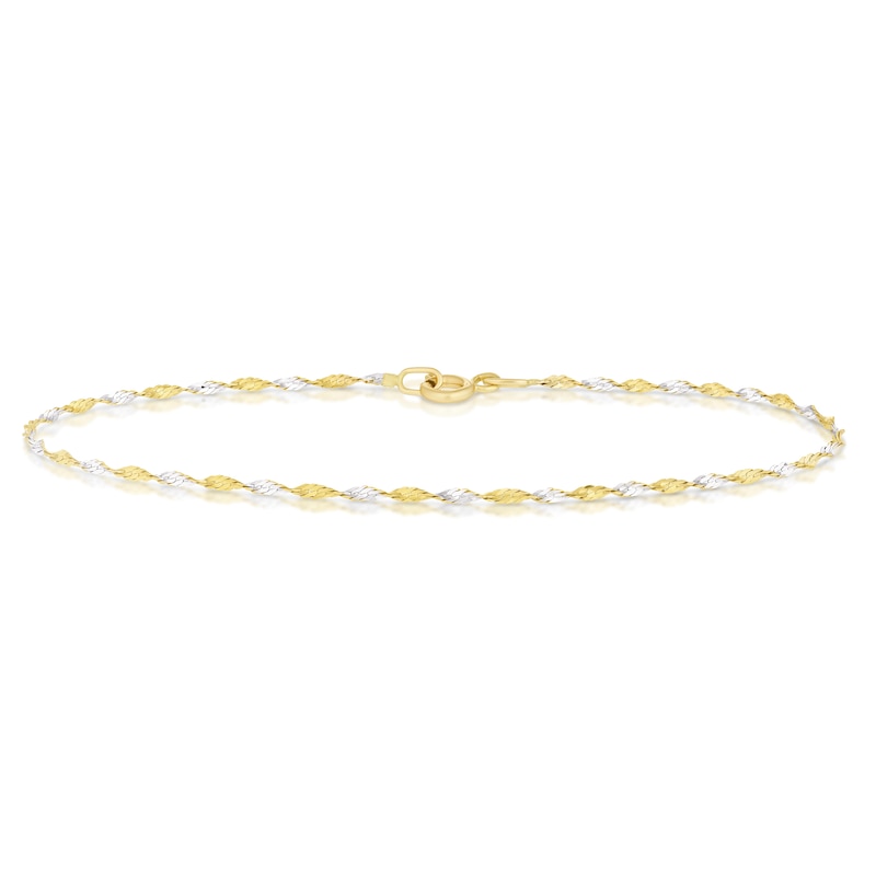 Main Image 1 of 9ct Two Colour Gold Twisted Chain Bracelet