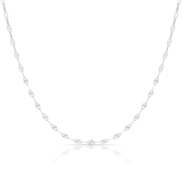 Sterling Silver Starburst Patterned Link Necklace