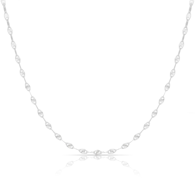 Main Image 1 of Sterling Silver Starburst Patterned Link Necklace