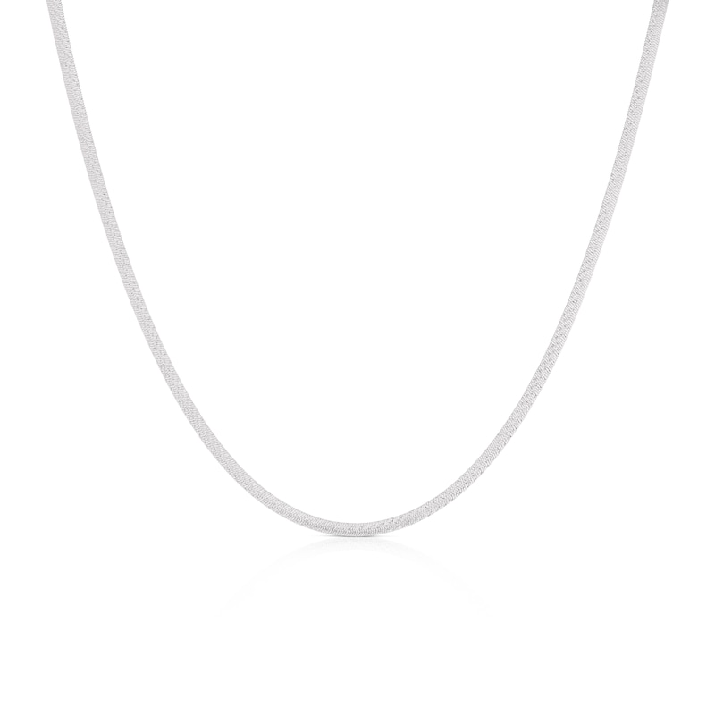 Sterling Silver Textured Flat 18" Snake Chain Necklace