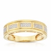 Thumbnail Image 0 of Men's Sterling Silver & 18ct Gold Plated Vermeil 0.10ct Diamond Ring