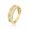 Thumbnail Image 1 of Men's Sterling Silver & 18ct Gold Plated Vermeil 0.10ct Diamond Ring