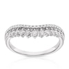 Thumbnail Image 1 of 9ct White Gold 2 Row 0.34ct Diamond Shaped Wedding Ring