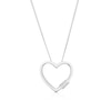 Thumbnail Image 1 of Sterling Silver Diamond Open Heart Pendant Necklace