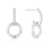 Thumbnail Image 1 of Sterling Silver Diamond Circle Drop Stud Earrings