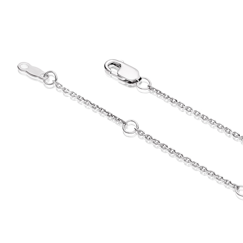 Main Image 3 of Sterling Silver Diamond Padlock and Key Pendant Necklace