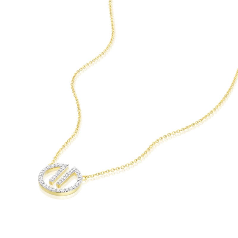 Sterling Silver & 18ct Yellow Gold Plated Vermeil 0.19ct Diamond Pendant Necklace