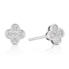 Thumbnail Image 0 of Sterling Silver 0.10ct Diamond Clover Stud Earrings
