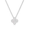 Thumbnail Image 1 of Sterling Silver Diamond Clover 18&quot; Pendant Necklace