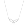 Thumbnail Image 1 of Sterling Silver Diamond Interlocking Link Pendant Necklace