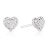 Thumbnail Image 0 of Sterling Silver 0.10ct Diamond Heart Stud Earrings