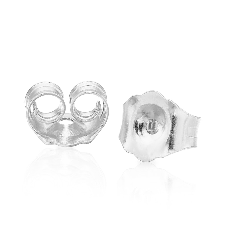 Sterling Silver 0.10ct Diamond Heart Stud Earrings