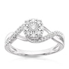 Thumbnail Image 1 of 9ct White Gold 0.25ct Diamond Twist Cluster Solitaire Ring