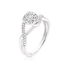 Thumbnail Image 2 of 9ct White Gold 0.25ct Diamond Twist Cluster Solitaire Ring