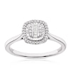 Thumbnail Image 1 of 9ct White Gold 0.10ct Diamond Illusion Cluster Solitaire Ring