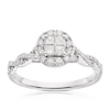 Thumbnail Image 1 of 9ct White Gold 0.40ct Diamond Twist Shoulder Cluster Ring