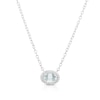 Thumbnail Image 0 of Sterling Silver Oval Aquamarine & Diamond Halo Pendant Necklace