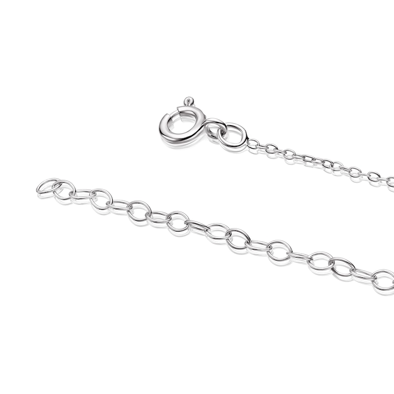Sterling Silver Oval Aquamarine & Diamond Halo Pendant Necklace