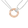 Thumbnail Image 1 of Calvin Klein Ladies' Two Tone Stainless Steel & Rose Gold Circle Double Chain Necklace