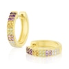 Thumbnail Image 1 of Sterling Silver & 18ct Yellow Gold Plated Vermeil Multi-Stone Hoop Earrings