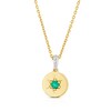 Thumbnail Image 1 of Sterling Silver & 18ct Yellow Gold Plated Vermeil Created Emerald & Diamond Necklace