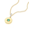 Thumbnail Image 2 of Sterling Silver & 18ct Yellow Gold Plated Vermeil Created Emerald & Diamond Necklace