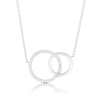 Thumbnail Image 1 of 9ct White Gold Diamond Interlinked Circles Necklace