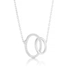 Thumbnail Image 2 of 9ct White Gold Diamond Interlinked Circles Necklace