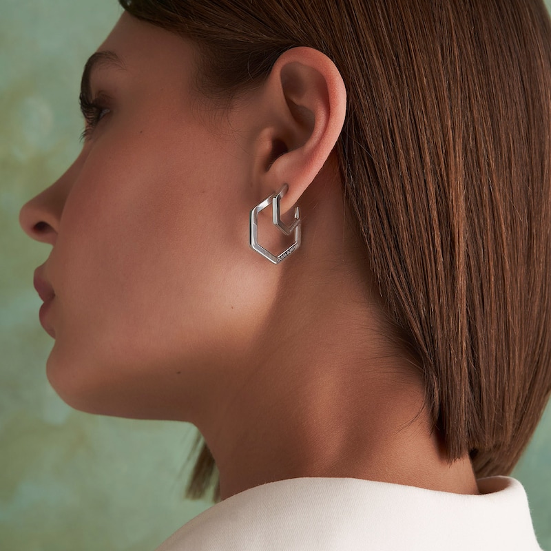 Olivia Burton Honeycomb Ladies' Stainless Steel Hoop Earrings
