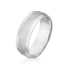 Thumbnail Image 1 of Men's Sterling Silver 7mm Double Textured Matt & Polished Ring