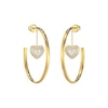 Thumbnail Image 0 of Guess Gold Tone MOP & Crystal Heart Drop 50mm Hoop Earrings