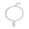 Thumbnail Image 1 of Guess Silver Tone Forzatina Chain & Logo Charm 8.26&quot; Bracelet