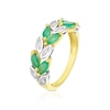 Thumbnail Image 2 of 9ct Yellow Gold Emerald & Diamond Leaf Eternity Ring