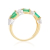 Thumbnail Image 3 of 9ct Yellow Gold Emerald & Diamond Leaf Eternity Ring