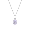 Thumbnail Image 1 of Sterling Silver Rose De France Amethyst & Diamond Pendant Necklace