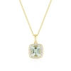 Thumbnail Image 1 of 9ct Yellow Gold Green Amethyst & Diamond Pendant Necklace