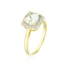 Thumbnail Image 2 of 9ct Yellow Gold Green Amethyst & Diamond Halo Ring