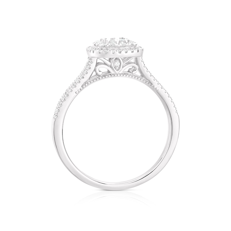 9ct White Gold 0.40ct Diamond Princessa Ring