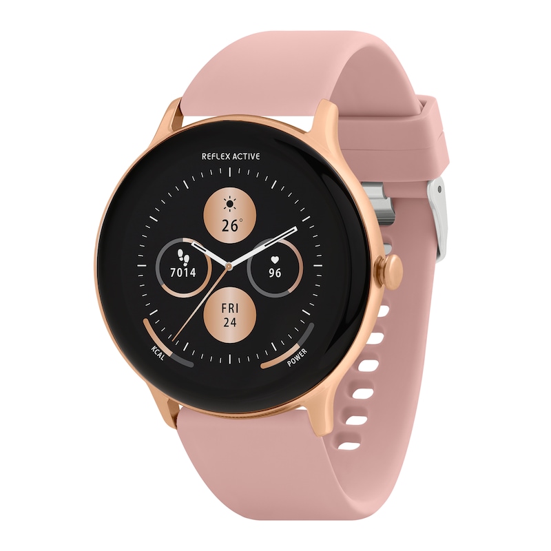 Reflex Active Series 22 Pink Silicone Strap Smart Watch