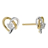Thumbnail Image 0 of 9ct Yellow Gold Diamond Heart Stud Earrings