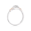 Thumbnail Image 2 of 9ct White & Rose Gold 0.15ct Diamond Cluster Kiss Ring