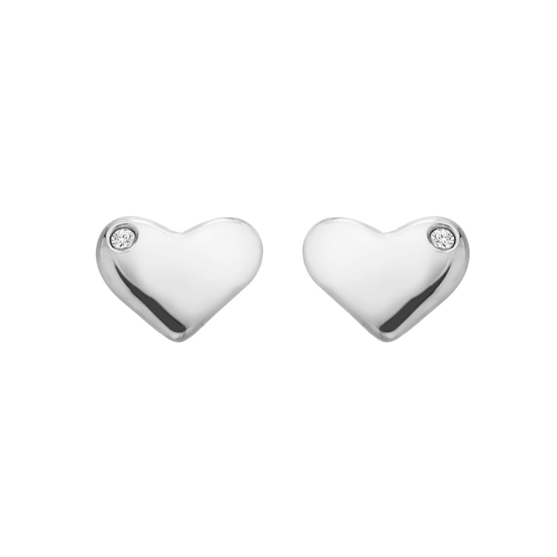 Hot Diamonds Sterling Silver Bold Heart Stud Earrings