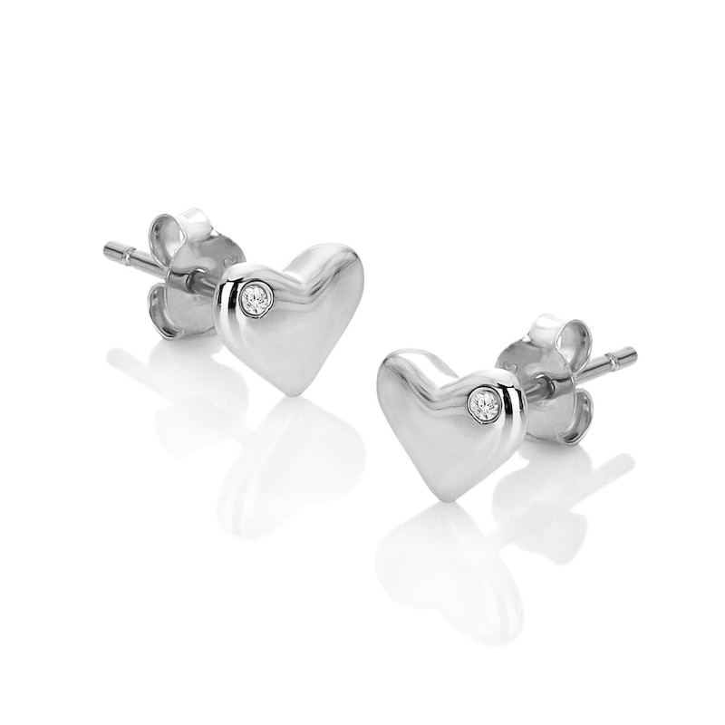 Hot Diamonds Sterling Silver Bold Heart Stud Earrings
