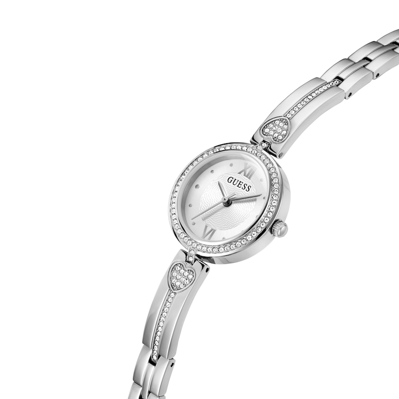 Main Image 4 of Guess Ladies' Silver Tone Stone Set Half Bangle Watch