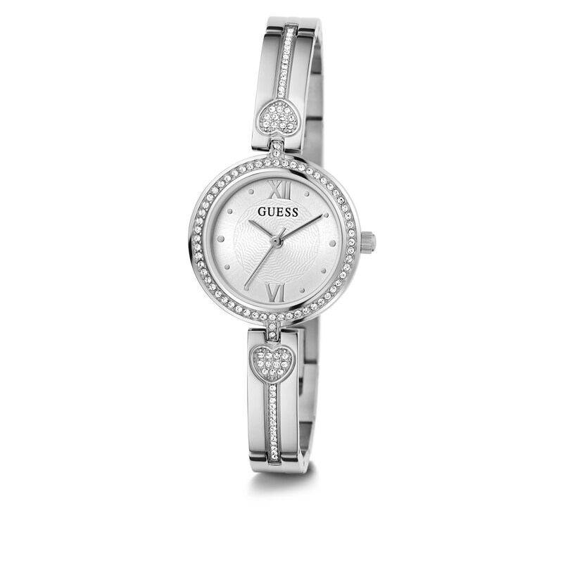 Main Image 5 of Guess Ladies' Silver Tone Stone Set Half Bangle Watch