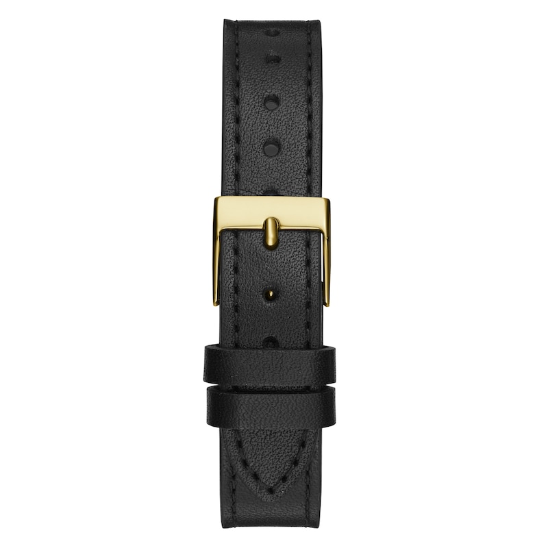 Main Image 3 of Guess Ladies' Gold Tone Logo Detail Dial Black Leather Strap Watch